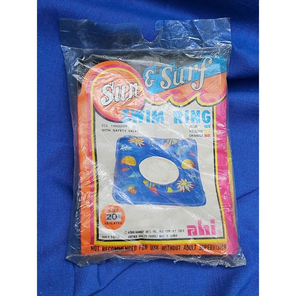 Vintage Kids Pool Floaty Inflatable Swim Ring Sun & Surf Azrak Hamway AHI 1970s - Picture 2 of 6
